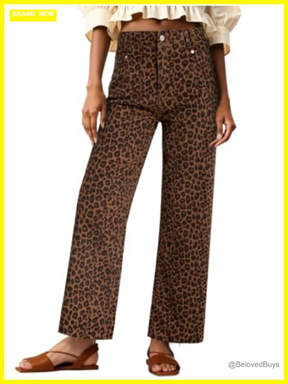 High Waisted Cropped Jeans Straight Leg Raw Hem Denim Pants